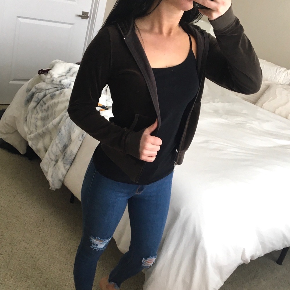 Juicy Couture Medium Velour Full Zip Hoodie Jacket